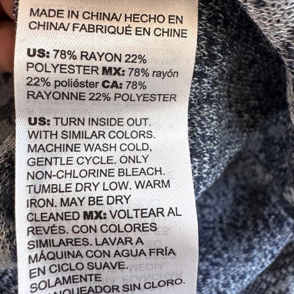 Chico's Womens Pullover Sweater Size XXL Blouson Sleeve Floral Knit Classic Navy - Picture 6 of 8